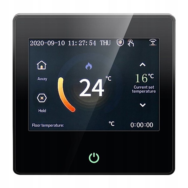 WiFi Termostat Intelligent - ARHATREYA - LED Touchskærm - Kompatibel med Alexa/Google - Sort