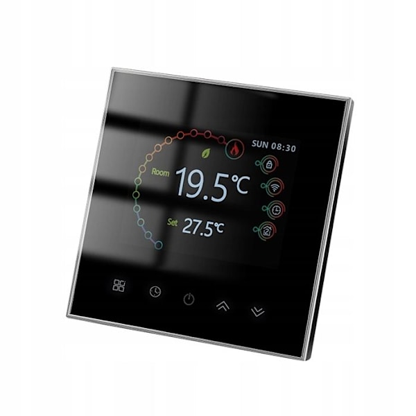 Termostat WiFi LCD - ARHATREYA - Elektrisk Uppvärmning - Programmerbar - Svart