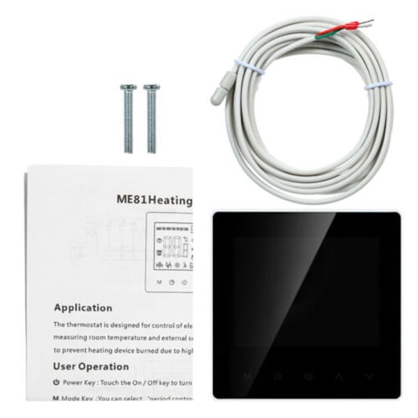 Elektrisk Termostat - ARHATREYA - WiFi - LCD Pekskärm - Programmerbar - Barnlås