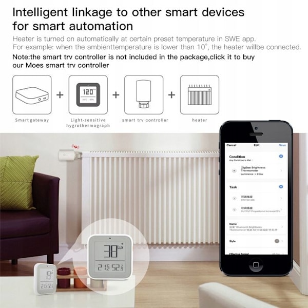 Älykäs Valoastemittari - ARHATREYA - Zigbee - Lämpötila & Kosteus - Bluetooth