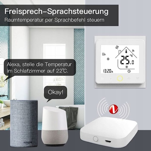 Termostat Zigbee - ARHATREYA - Programmérbar - Elektrisk Gulvvarme - IP20