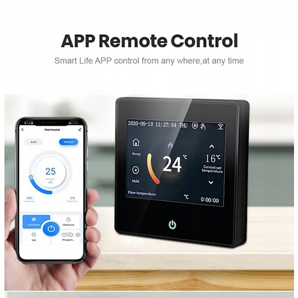 Termostat Wi-Fi Intelligent - ARHATREYA - LED Pekskärm - Röstkontroll - Programmerbar