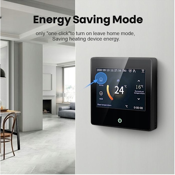 Intelligent Wi-Fi Termostat - ARHATREYA - LED Touchscreen - Stemmestyring - Programmérbar