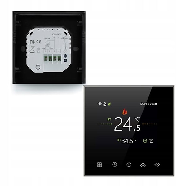 Thermostatti WiFi - ARHATREYA - BHT-2002 GCLW - Ohjelmoitava - Musta