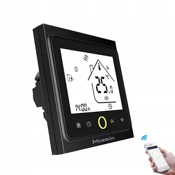 Intelligent WiFi Termostat - ARHATREYA - Elektrisk Opvarmning - LCD Touchskærm - Programmérbar