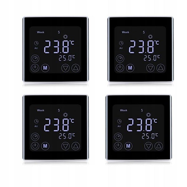 Golvvärmetermostat - ARHATREYA - LCD 16A - Pekskärm - Programmerbar - Vit