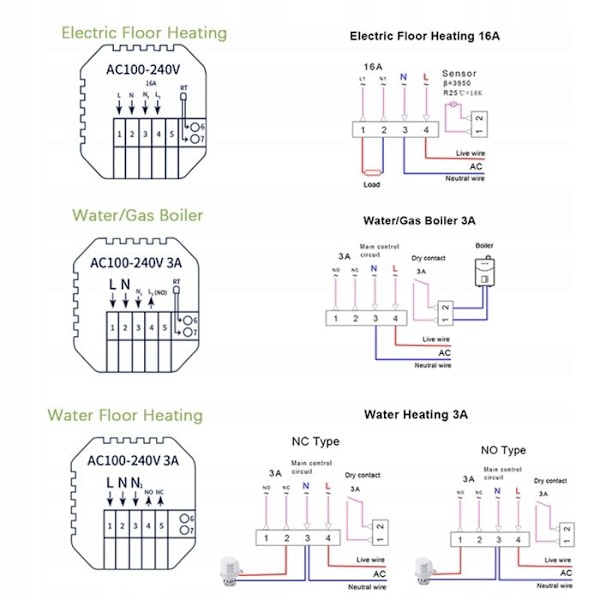 WiFi vandertstat - ARHATREYA - Gulvvarme - Styring med stemme - Ugeprogrammering