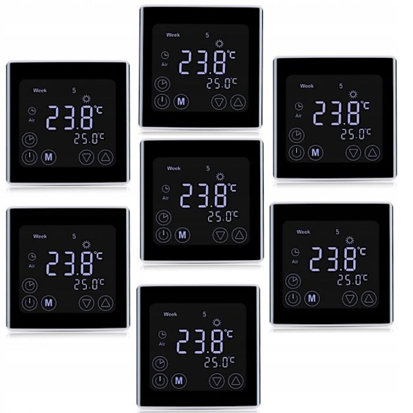 Golvvärmetermostat - ARHATREYA - 16A - LCD-skärm - Programmerbar - Svart