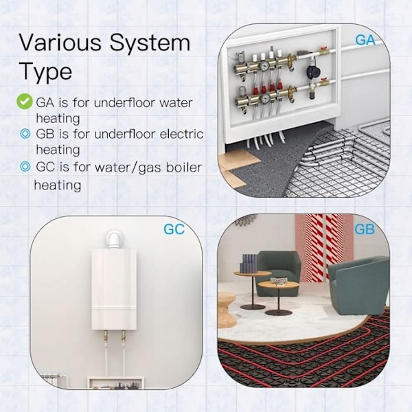 Termostat WiFi - ARHATREYA - Golvvärme - LCD Pekskärm - Kompatibel med Alexa/Google