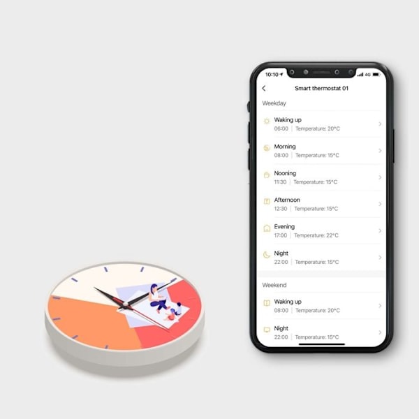 Termostat WiFi Programmerbar - MOES - Kontroll för Värme Vatten/Gas - Kompatibel med Smart Hem
