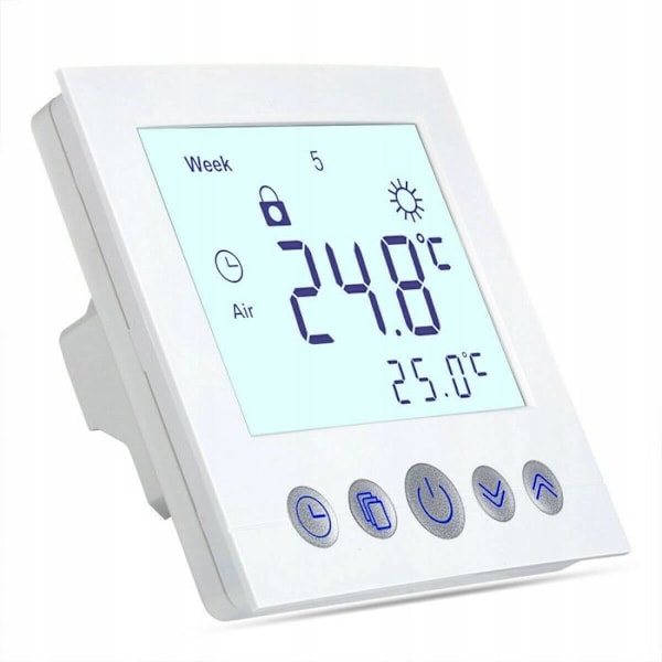 Programmerbar Termostat - ARHATREYA - LCD Hvid - 16A - Elektrisk Opvarmning