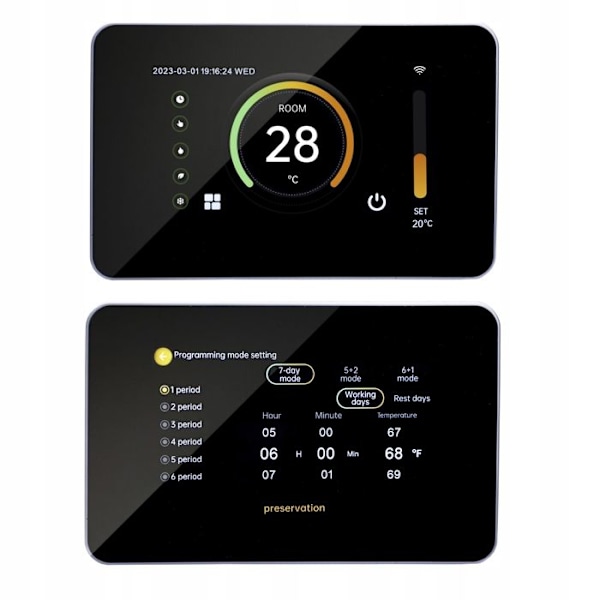 Intelligent Wi-Fi-termostat - ARHATREYA - ME80-16A - LED-skærm - Stemmestyring - Programmerbar