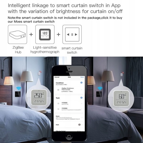 Intelligent Lysmåler - ARHATREYA - Zigbee - Temperatur & Fugtighed - Bluetooth
