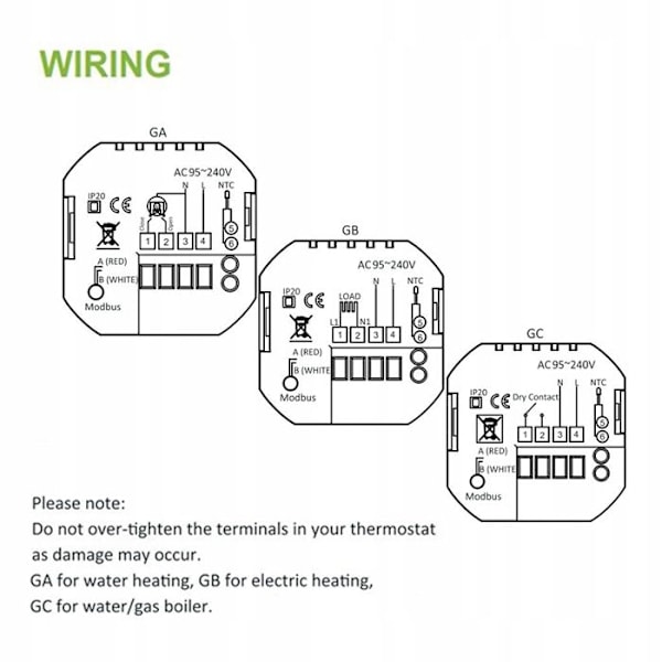Termostat Gulvvarme Elektrisk - ARHATREYA - WiFi - Programmérbar - LCD Berøringsskærm