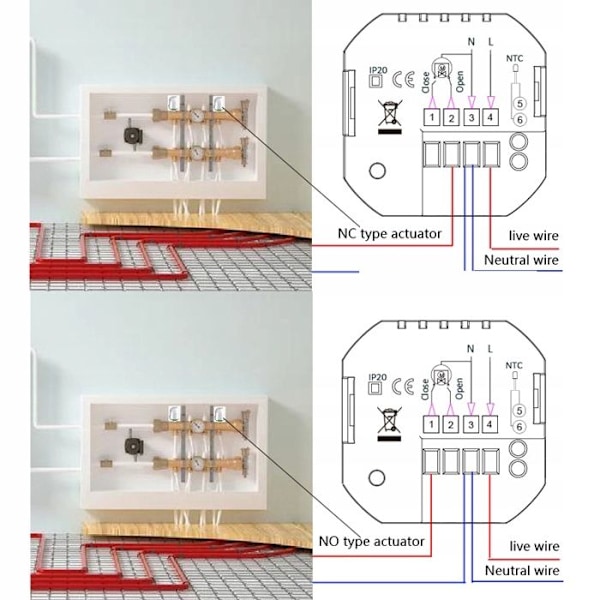 Termostat LCD WiFi - ARHATREYA - Varmtvand - Sort - Smart Life/Alexa/Google Home