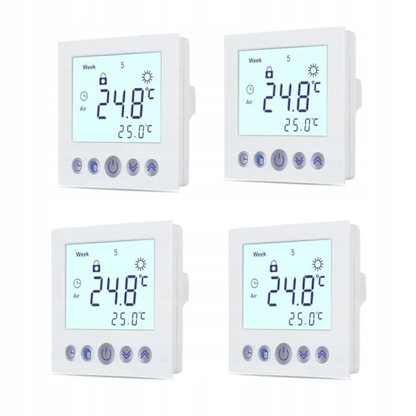 Programmerbar Termostat - ARHATREYA - C16.H3 - LCD-skärm - 16A - 4 Delar