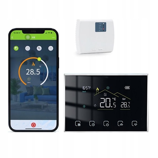 Termostat WiFi RF - ARHATREYA - LCD-skärm - Programmerbar - Golvvärme