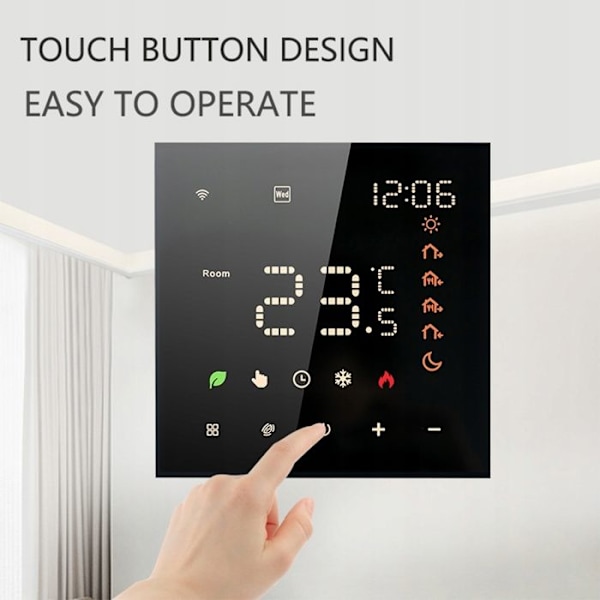 Intelligent WiFi Termostat - ARHATREYA - 220V - Gulvvarme - Stemmestyring Alexa/Google