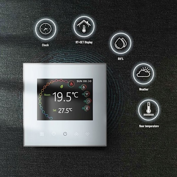 Termostat WiFi - ARHATREYA - Tuya Zigbee - Programmerbar - Fjärrkontroll