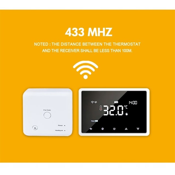 Thermostat WiFi Intelligent - ARHATREYA - Röstkontroll - Programmerbar - Svart