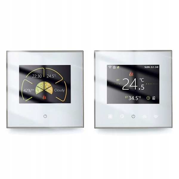 Termostat WiFi - ARHATREYA - BHT-2002 GALW - Golvvärme - Programmerbar - Svart/Vit