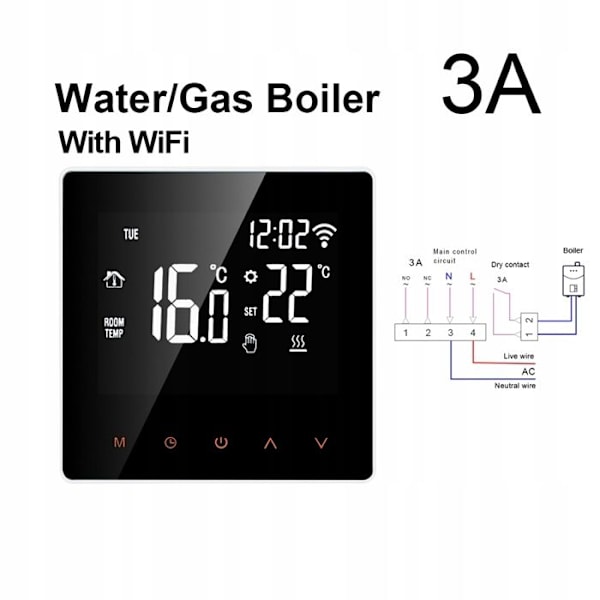 Intelligent Wi-Fi-Termostat - ARHATREYA - Röststyrning - Touchscreen - Programmerbar