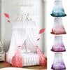 Princess Bed Canopy, Light String Round Dome for Enchanting Nights, Polyester Lace Mosquito Net Ensures Sweet Dreams