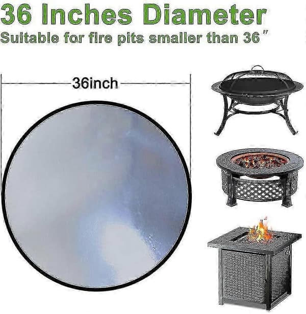 Fire Pit Mat 91 cm Round Under Grill Mat Fireproof Mat Outdoor Floor Lawn Deck Protector