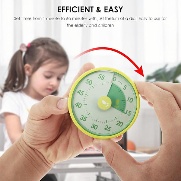 Visual Timer 60 Minutes, Mechanical Visual Timer with Magnetic Back & Stand, No Battery Required, for Classroom and Children