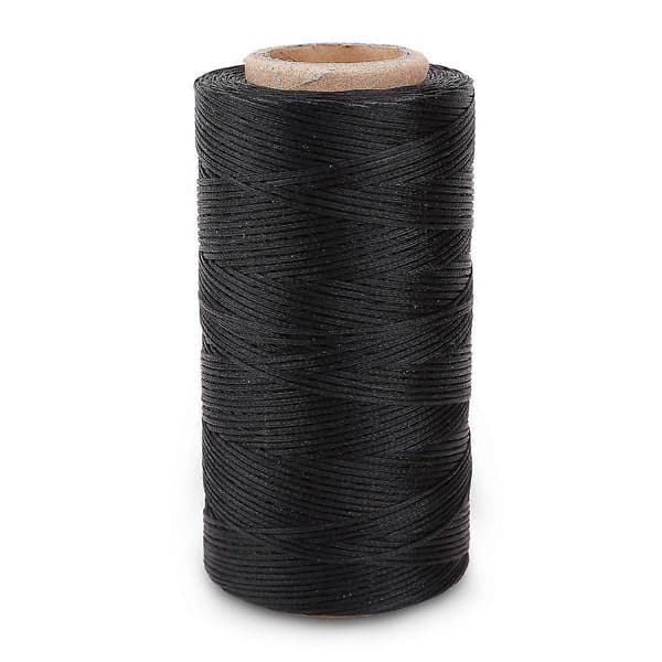 Litteä vahattu lankarulla 260M nahka DIY musta