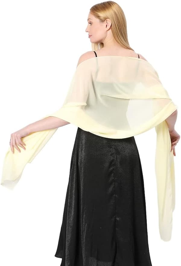 Ladiery Chiffon Sjal og Wraps til Aftenkjoler, Blødt Tørklæde