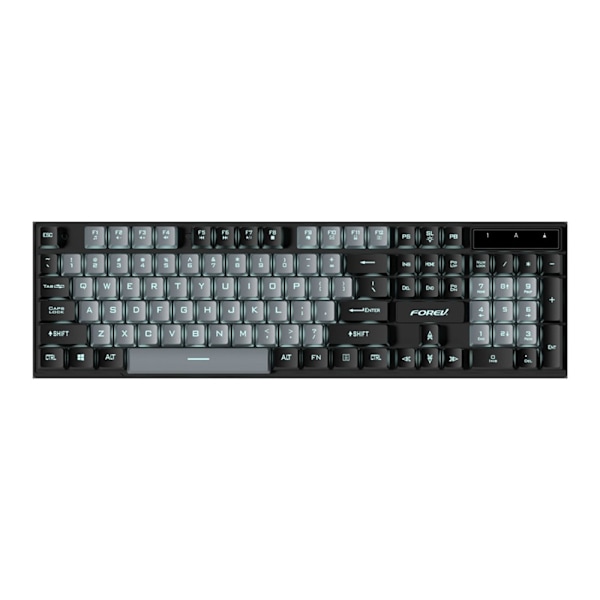 Gaming Keyboard Compatible with Logitech, Wired Backlit Color-Matching Mechanical Feel Keyboard Grey+Black