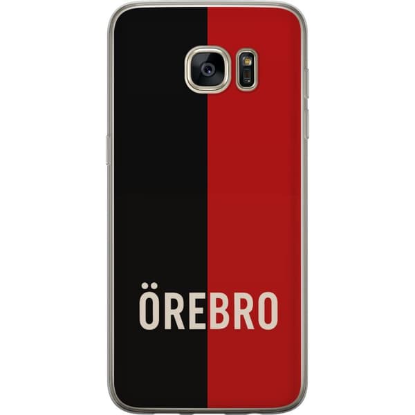 Compatible Mobile Case for Samsung Galaxy S7 edge Black and red city text with minimalist and modern design black