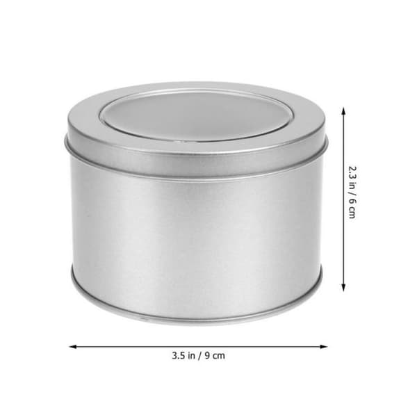 Storage Container with Window Lid, Moisture Protection Container with Transparent Window Lid, Round Tin Can for Tea Coffee Candy Snacks, Sealed