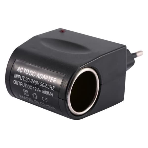 Bilstrømadapter - HB010 - AC 220V til DC 12V - USB-port - Svart[DB] Black