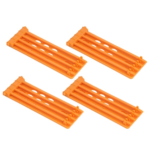 4 Pcs Pigeon Parrot Leg Ring Holder 4 Column Wall Mounted Rack Large Capacity Durable Plastic Yellow