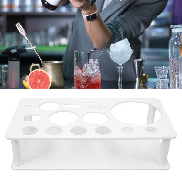 Cocktail Shaker Set Stand, Countertop Storage Rack with Large Capacity for Secure Organization, Space-Saving Design Bartender Kit Stand For