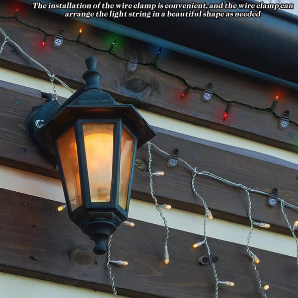 Outdoor Lamp Hook 50-pack, Plastic with Screw, Small Outdoor Light Hooks for String Lights & Decoration