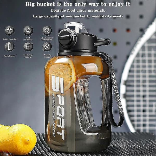 1700ml/2500ml vesipullo pillillä ja mitta-asteikolla, suuri urheilupullo harjoitteluun, pinkki