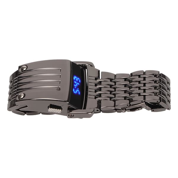 Ur i legering LED Digital Display Quick Release Trendy Herreur til Daglig Forretning Sort Blåt Lys