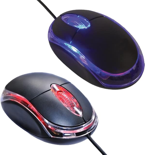 Retractable Cord Genius, Silent Wired Mouse with High-Resolution Optical Tracking for Seamless Use