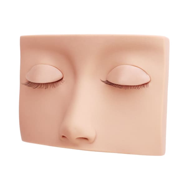 Soft Silicone Mannequin Face for Eyelash Extension Practice, Reusable Lash Mannequin Head with 3 Layers of Lashes, Easy Lash Practice