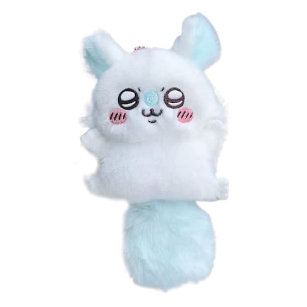 16 cm Chiikawa Flying Mouse Plush Bookbag Pendant Keychain White
