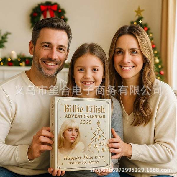 Billie Eilish Julekalender 2025 – 24 Dage 2D Akryl Julekalender Legetøj & Gave