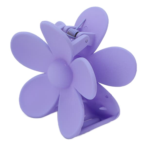 Dobbeltlåsende hårklemme i plast, sklisikker, blomsterhårtilbehør, lys lilla