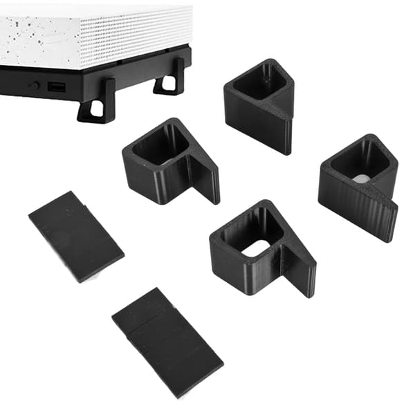 4pcs Game Console Horizontal Version Height Increase Bracket Non-slip Durable Accessory for Xbox One S X Black