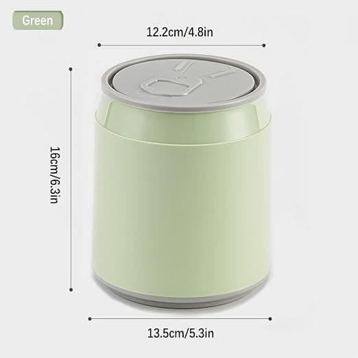 Mini Desktop Trash Can, Push-Top Lid Waste Bin, 1.8L / 0.48 Gal Green green