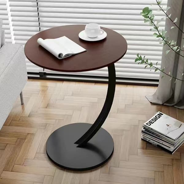 [Sale] Side Table, C-Shaped Mobile Sofa Table, Laptop Table, Coffee Table, Computer Table, 40x60cm, Walnut Look, for Living Room
