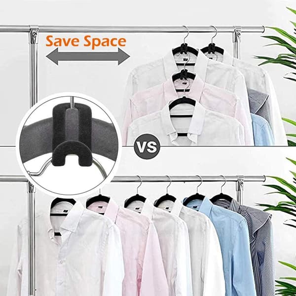Space-saving Cascade Hooks for Wardrobe Storage, Durable Heavy-Duty Hooks with Strong Load Capacity, Non-slip Velvet-Coated Hangers for