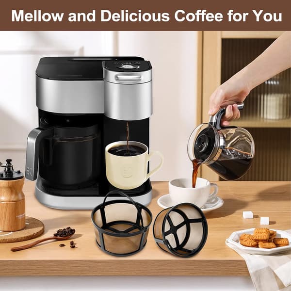 2-pak genanvendeligt kaffefilter til 8-12 kopper til Hamilton Beach-bryggere - BPA-frit permanent erstatningsfilter passer til de fleste 2 stk.